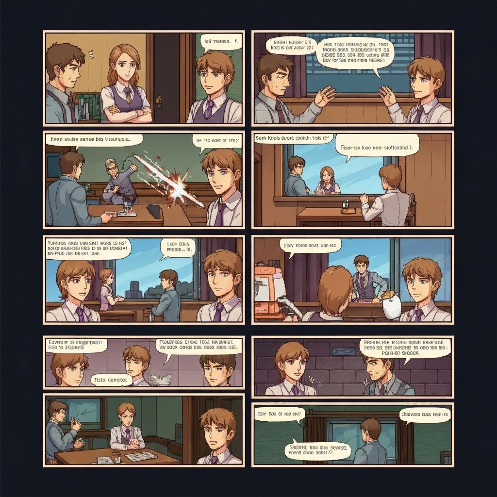 Panel layout preview for a visual novel